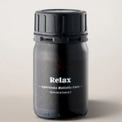 Teministeriet Relax Ayurveda urtete i sort glaskrukke med sort skruelåg
