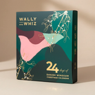 Wally and Whiz vingummi julekalender i mørkegrøn æske med guldtryk og mistelten