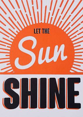 Køb Postkort Letterpress Let the sun shine | der findes flere forskellige | 10,00 | Dag til dag levering | Citat kort, Billede, 2964-1973, klang und kleid