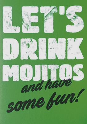 Køb Postkort Letterpress Mojitos | der findes flere forskellige | 10,00 | Dag til dag levering | Citat kort, Billede, 2986-1973, klang und kleid