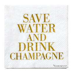 Køb Serviet "Save watering drink champagne" Hvid | 29,95 | Fri fragt over 149 kr. | Hurtig levering | Dag til dag levering | Bloomingville | Middagsservietter, Frokostservietter, Borddækning, Serviet, Hvid, Papir, Statement 