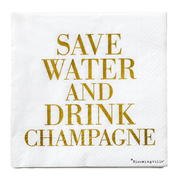 Køb Serviet "Save watering drink champagne" Hvid | 29,95 | Fri fragt over 149 kr. | Hurtig levering | Dag til dag levering | Bloomingville | Middagsservietter, Frokostservietter, Borddækning, Serviet, Hvid, Papir, Statement 