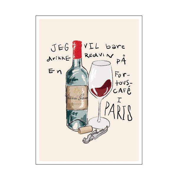 Køb Plakat Vin à Paris A3 | 239,95 | Dag til dag levering | Billede, Kunst, Poster and Frame, Gustav Lautrup