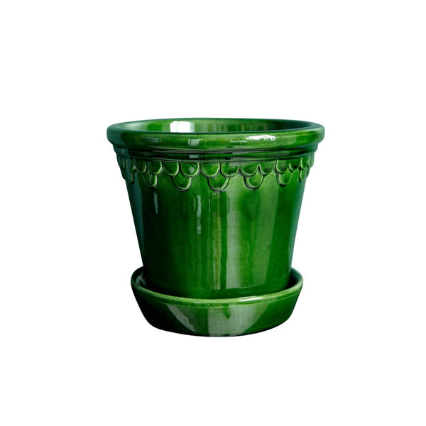 Køb Urtepotte Københavner Green Emerald | fra 229,95 | Flere størrelser | Dag til dag levering | Potte, Skjuler, Urtepot, Blomsterskjuler, Potteskjuler, Blomsterpotte, Slotspotten, Bergs Potter, Glazed by Bergs