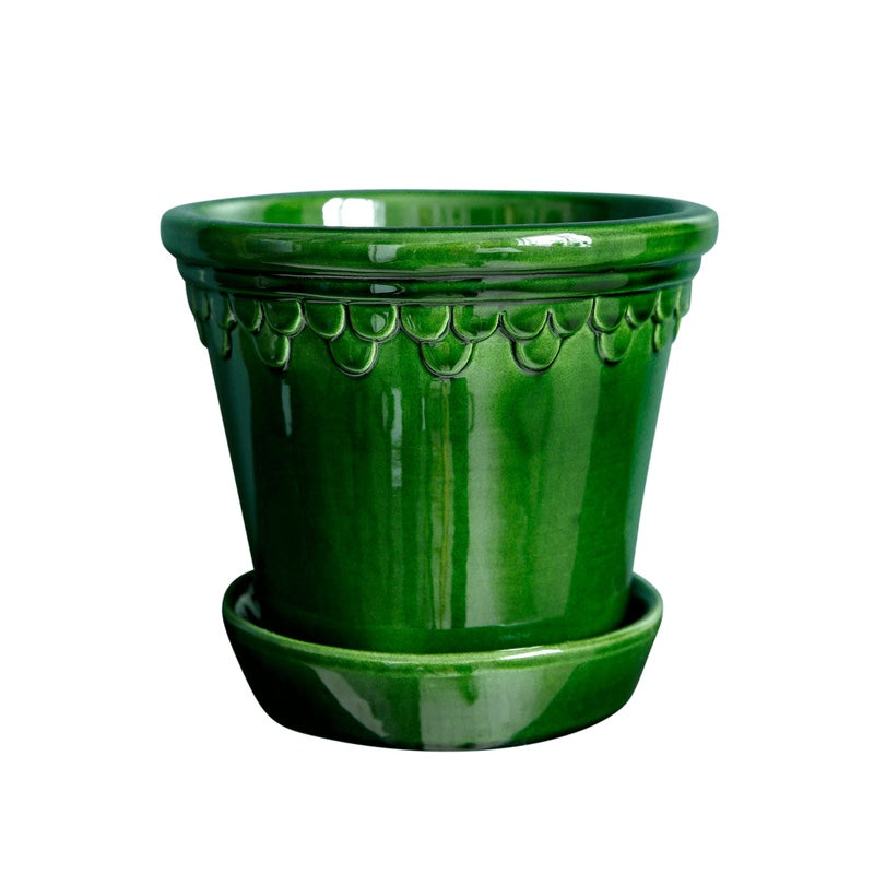 Køb Urtepotte Københavner Green Emerald | fra 229,95 | Flere størrelser | Dag til dag levering | Potte, Skjuler, Urtepot, Blomsterskjuler, Potteskjuler, Blomsterpotte, Slotspotten, Bergs Potter, Glazed by Bergs