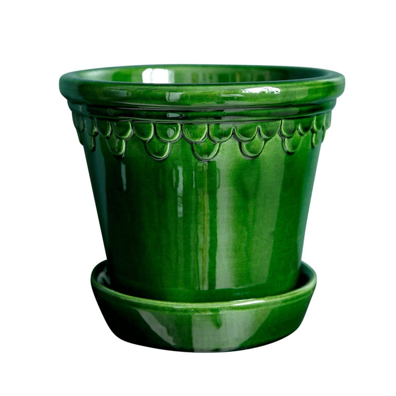 Køb Urtepotte Københavner Green Emerald | fra 229,95 | Flere størrelser | Dag til dag levering | Potte, Skjuler, Urtepot, Blomsterskjuler, Potteskjuler, Blomsterpotte, Slotspotten, Bergs Potter, Glazed by Bergs