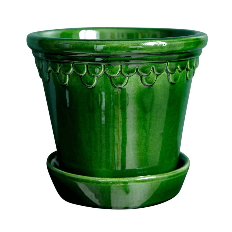 Køb Urtepotte Københavner Green Emerald | fra 229,95 | Flere størrelser | Dag til dag levering | Potte, Skjuler, Urtepot, Blomsterskjuler, Potteskjuler, Blomsterpotte, Slotspotten, Bergs Potter, Glazed by Bergs