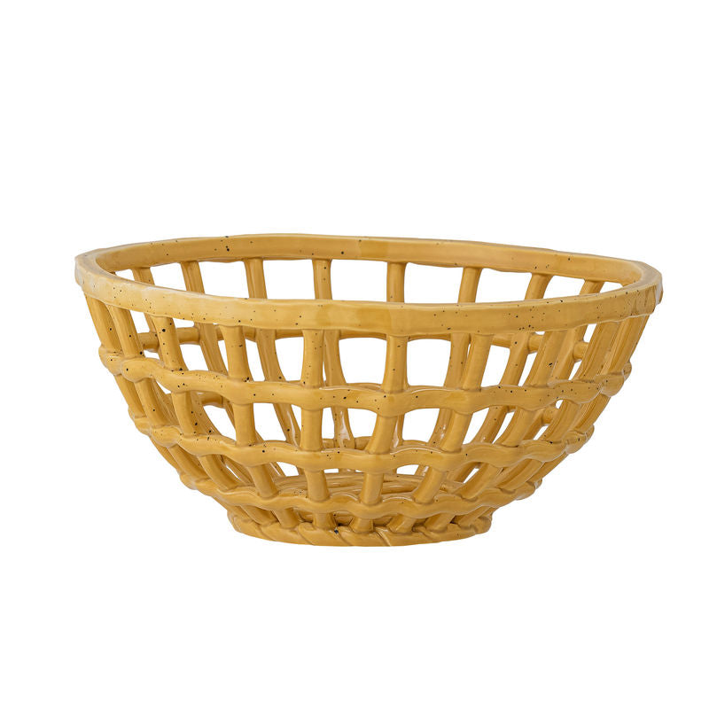 Køb Skål Electra Gul | 469,00 | Fri fragt over 149 kr. | Hurtig levering | Dag til dag levering | Bloomingville | Dekoration, Servering, Rustik, Fad, Pynt, Frugtskål, Frugtkurv, Kurv