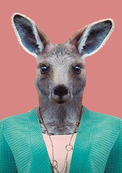 Køb Postkort Zoo portræt Kænguru | der findes flere forskellige dyr | 10,00 | Dag til dag levering | Dyr med tøj, Portraits, Portræt, Billede, 3117LAG, klang und kleid