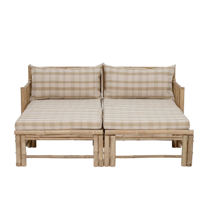 Køb Puf Korfu Natur Bambus | 1.699,00 | Fri fragt over 149 kr. | Hurtig levering | Dag til dag levering | Bloomingville | Have, Terrasse, Stol, Pouf, Skammel, Med hylde, Mondu, Sofa, Havemøbler, Have møbler, Loungeområde, Loungemøbler, Møbler, Udemøbler, Bænk, Udendørsmøbler