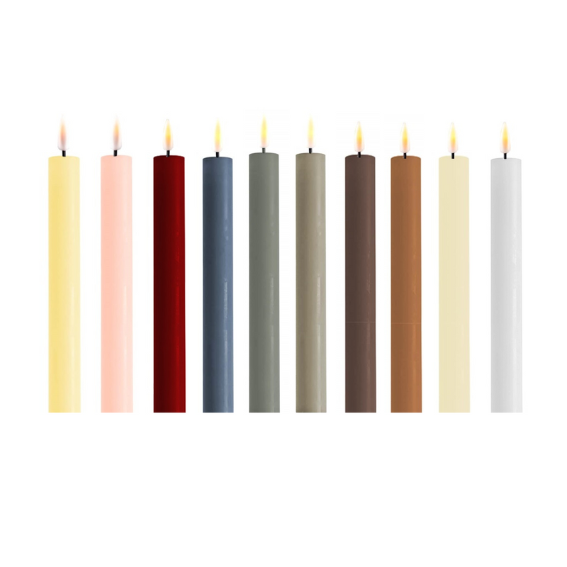 Køb Kronelys LED - sæt af 2 stk | 145,00 | Flere farver | Fri fragt over 149 kr. | Hurtig levering | Dag til dag levering | DELUXE HOMEART | LED-lys, LED-stearinlys, Stearinlys, Kunstigt lys, Batterilys, Lys med batterier, REAL FLAME™ 