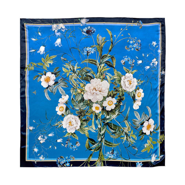 Køb Silketørklæde med blomster Flower Garden 90x90 cm | 689,00 | Fri fragt over 149 kr. | Hurtig levering | Dag til dag levering | Jim Lyngvild x Koustrup & Co | Hår, Tørklæde, Unika, Silke, Hårbånd, Pandebånd, Tørklæde