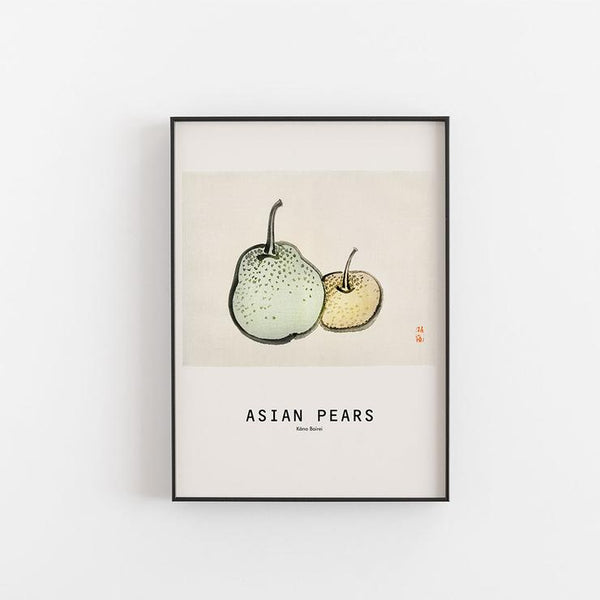 Køb Plakat Asian Pears 30x40 cm | 249,95 |Fri fragt over 149 kr. | Hurtig levering | Dag til dag levering | Empty Wall | Billede, Kunst, Kōno Bairei