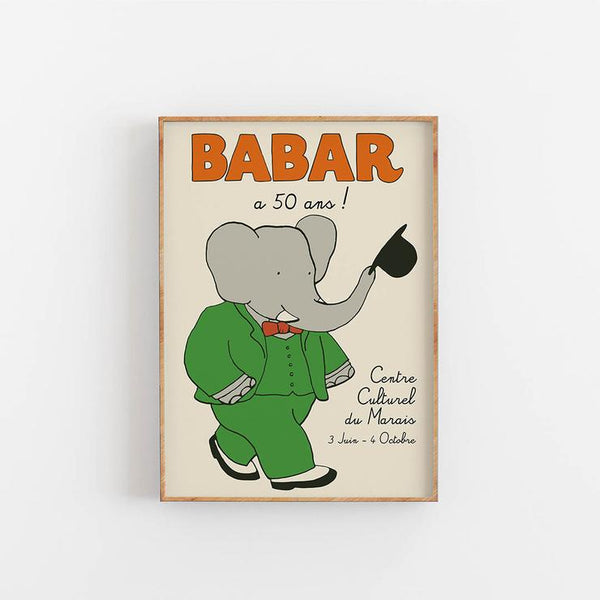 Køb Plakat Babar a 50 ans | fra 249,95 |Fri fragt over 149 kr. | Hurtig levering | Dag til dag levering | Empty Wall | Billede, Kunst, Jean De Brunhoff
