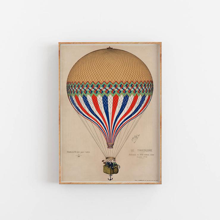 Køb Plakat Le Tricolore Ballon I 50x70 cm | 309,00 | Fri fragt over 149 kr. | Hurtig levering | Dag til dag levering | Empty Wall | Billede, Kunst