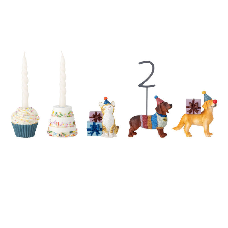 Køb Fødselsdags dekoration Salve - sæt af 15 dele | 389,00 | Fri fragt over 149 kr. | Hurtig levering | Dag til dag levering | Mini by Bloomingville | Stage, Lysestage, Birthday Decoration, Brun, Fødselsdagslys, Fødselsdagsstage, Fødselsdagslysestage, med gaver og dyr