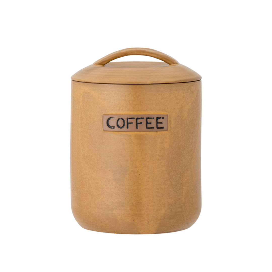 Køb Krukke med låg Aeris Brun Stentøj | fra 289,95 | Fri fragt over 149 kr. | Hurtig levering | Dag til dag levering | Bloomingville | Krukke, Kaffekrukke, Brun, Lysebrun, Krukke med låg, Stentøj, Stentøjskrukke