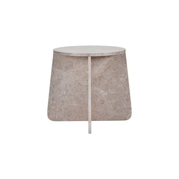 Køb Sidebord Marb Beige | 3.299,00 | Fri fragt over 149 kr. | Hurtig levering | Dag til dag levering | House Doctor, Society of Lifestyle | Marmor, Hvid marmor, Sofabord, Konsolbord, Marmorbord, Bord i marmor, Rundt bord, knock-down-bord