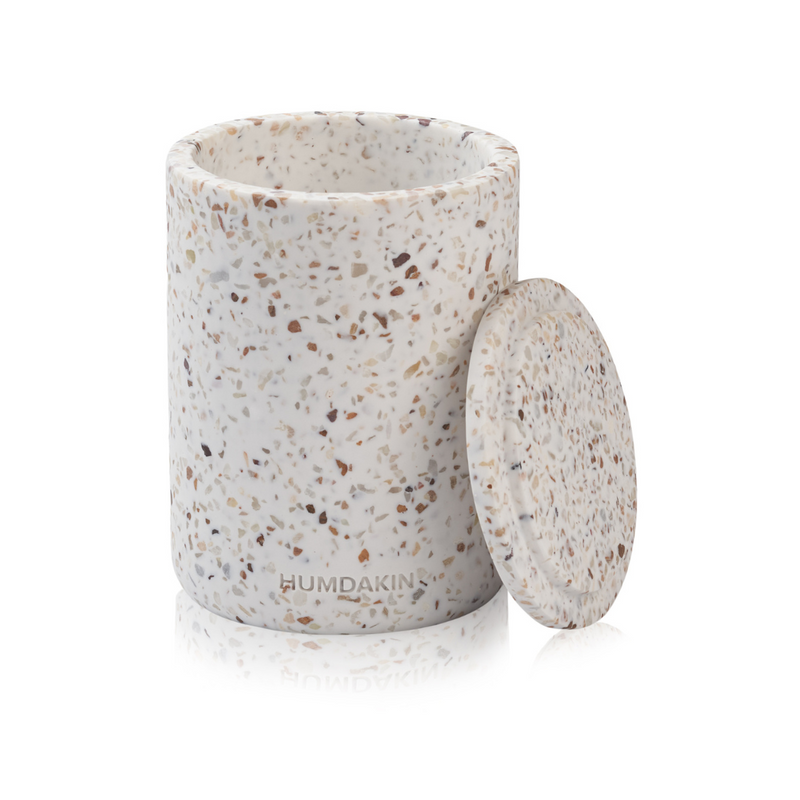 Køb Krukke med låg Terrazzo | fra 269,95 | Fri fragt over 149 kr. |  Hurtig levering | Dag til dag levering | Humdakin | Bæredygtig, Mønster, Krukke, Beholder, Blomstervase, Til dekoration, Til opbevaring, Opbevaringsvase, Børsteholder, Tandbørsteholder, Tandkrus