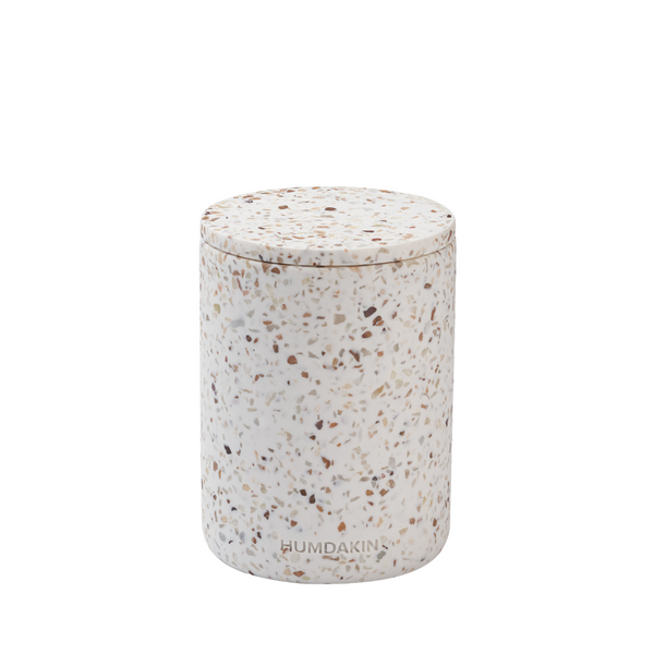 Køb Krukke med låg Terrazzo | fra 269,95 | Fri fragt over 149 kr. |  Hurtig levering | Dag til dag levering | Humdakin | Bæredygtig, Mønster, Krukke, Beholder, Blomstervase, Til dekoration, Til opbevaring, Opbevaringsvase, Børsteholder, Tandbørsteholder, Tandkrus