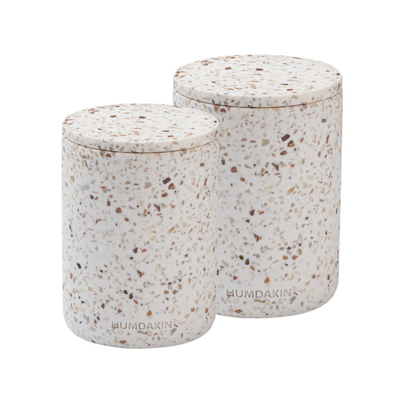 Køb Krukke med låg Terrazzo | fra 269,95 | Fri fragt over 149 kr. |  Hurtig levering | Dag til dag levering | Humdakin | Bæredygtig, Mønster, Krukke, Beholder, Blomstervase, Til dekoration, Til opbevaring, Opbevaringsvase, Børsteholder, Tandbørsteholder, Tandkrus