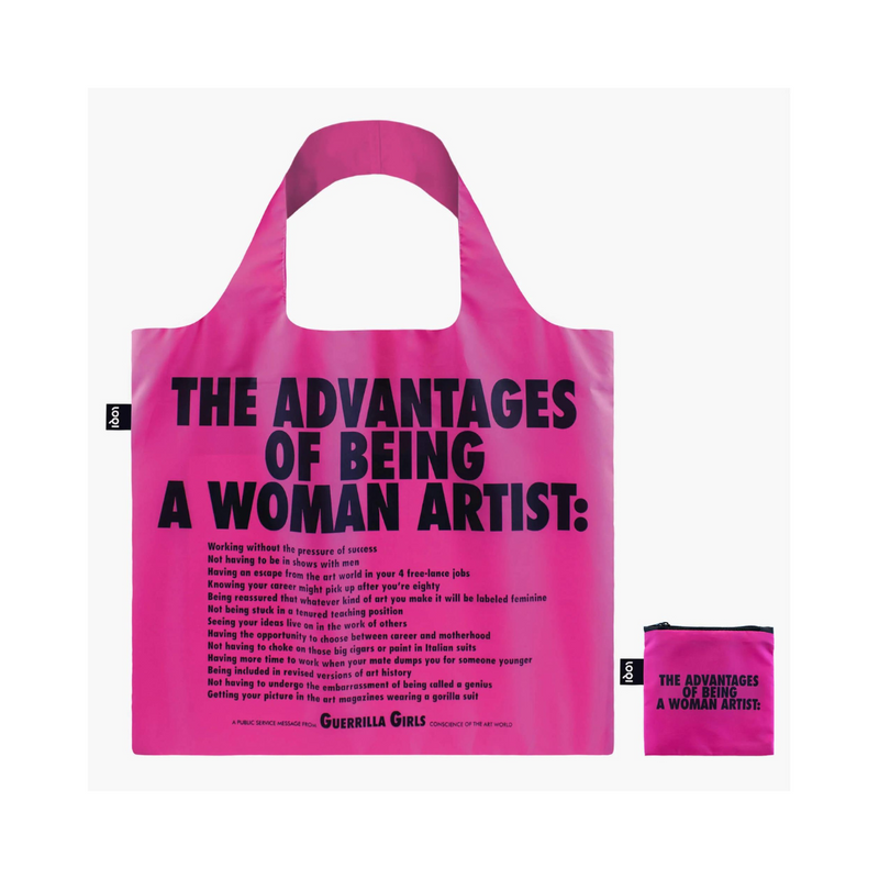 Køb Indkøbspose Guerrilla Girls | The Advantages Of Being A Woman Artist | 85,00 | Fri fragt over 149 kr. | Hurtig levering | Dag til dag levering | Loqi | Håndtaske, Træningstaske, Totetaske, Indkøbstaske, Tote bag, Undgå plastposer, Undgå engangsposer, Stofnet, Genbrugsmulepose, Pose, Net, Indkøbsnet