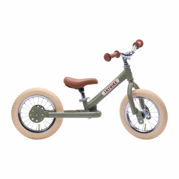 Køb Balancecykel to hjul Vintage Grøn | Fri fragt over 149 kr. | Hurtig levering | Dag til dag levering | Trybike | Løbecykel, Begyndercykel, Børnecykel, Cykel uden pedaler, Tohjulet løbecykel